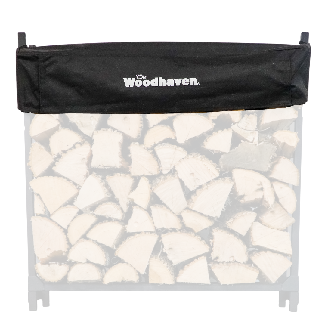 The Woodhaven Short Firewood Rack transparent Cover