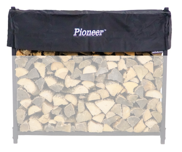 The Pioneer Short Firewood Rack Black Cover size 4'