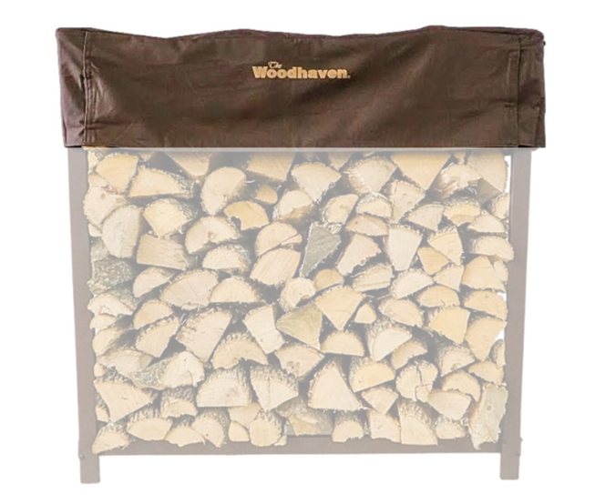 The Woodhaven Short Firewood Rack Brown Cover size 4'
