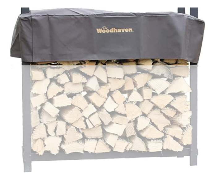 The Woodhaven Short Firewood Rack Brown Cover size 5'