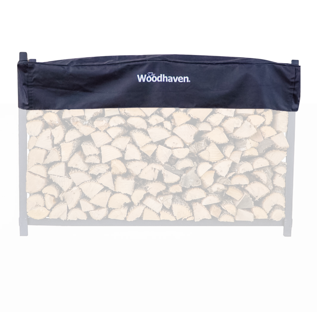 The Woodhaven Short Firewood Rack white Cover size 6'