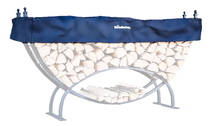 The Woodhaven Short Firewood Crescent Rack Black Cover size 8'