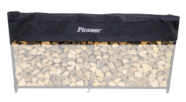The Pioneer Short Firewood Rack Black Cover size 8'