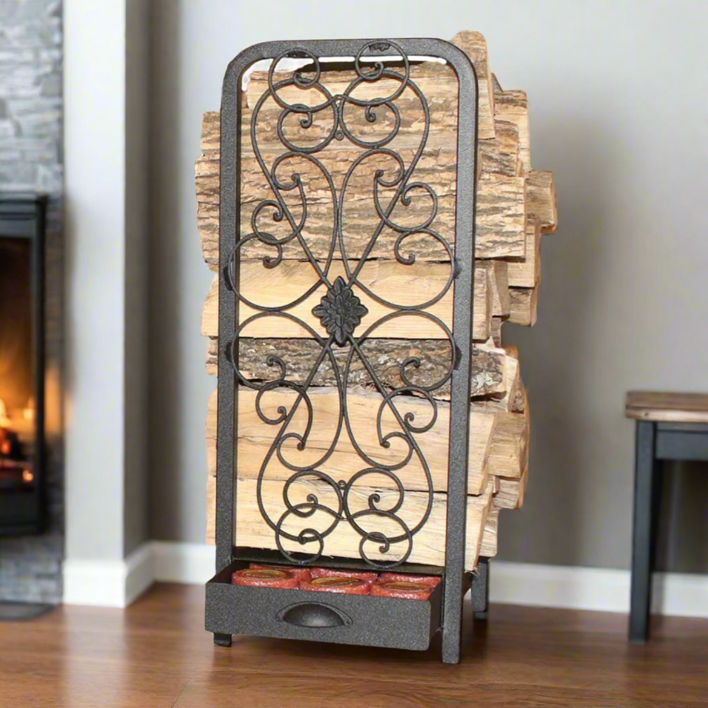 The Woodhaven Daniel Decorative Fireside Rack