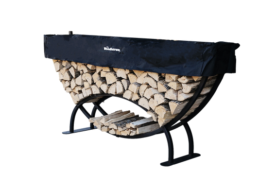 The Woodhaven 8' Large Crescent Firewood Rack