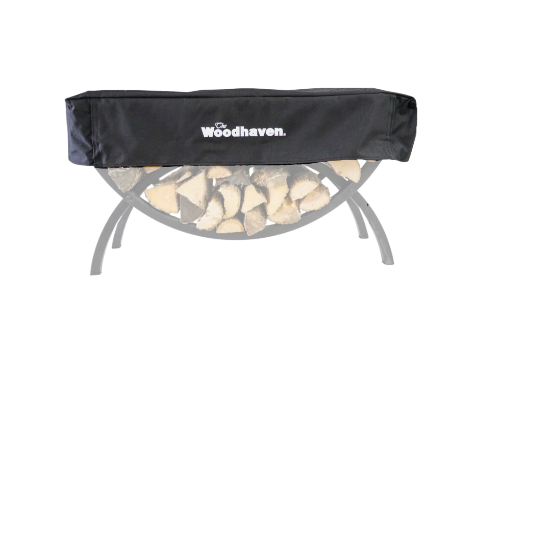 The Woodhaven Crescent Firewood Rack black Cover size 3'