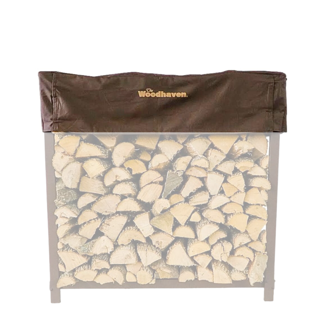 The Woodhaven Short Firewood Rack Brown Cover size 3'