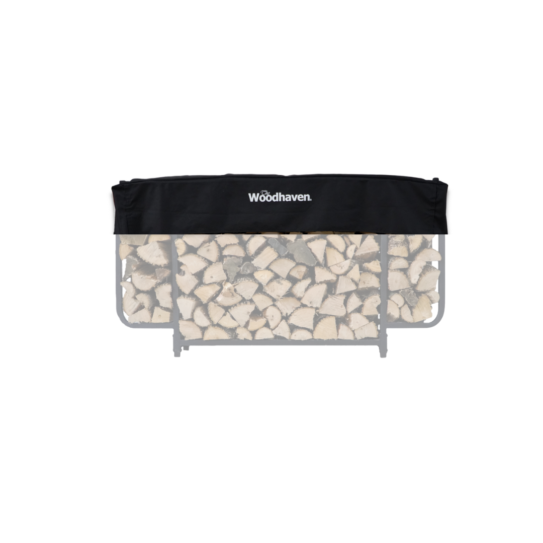 The Woodhaven Short Firewood Rack Black Court Cover size 6'