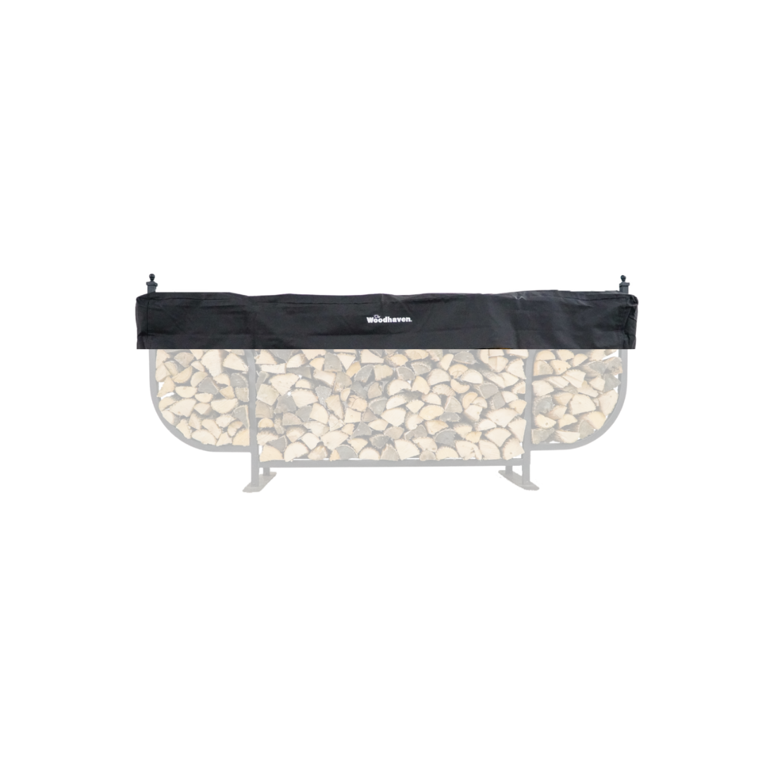 The Woodhaven Short Firewood Rack Black Court Cover size 9'