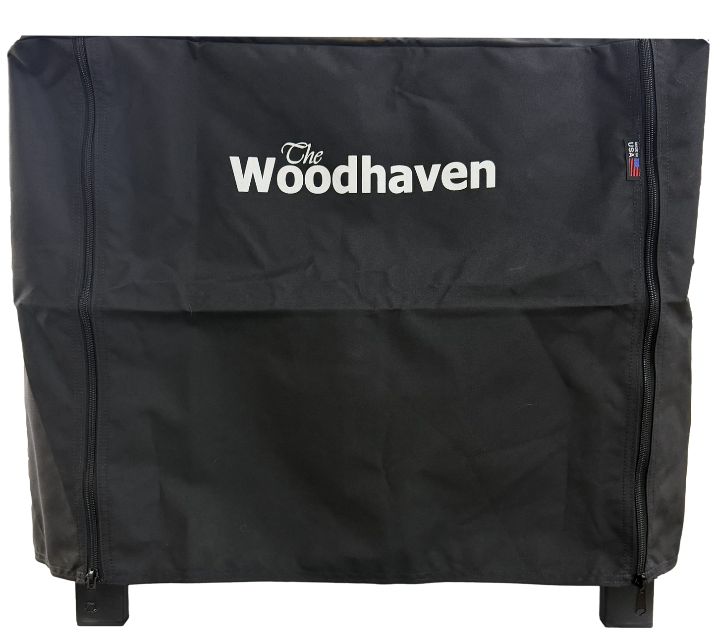 Black cover with 'The Woodhaven' logo on a white background with zipper closure.