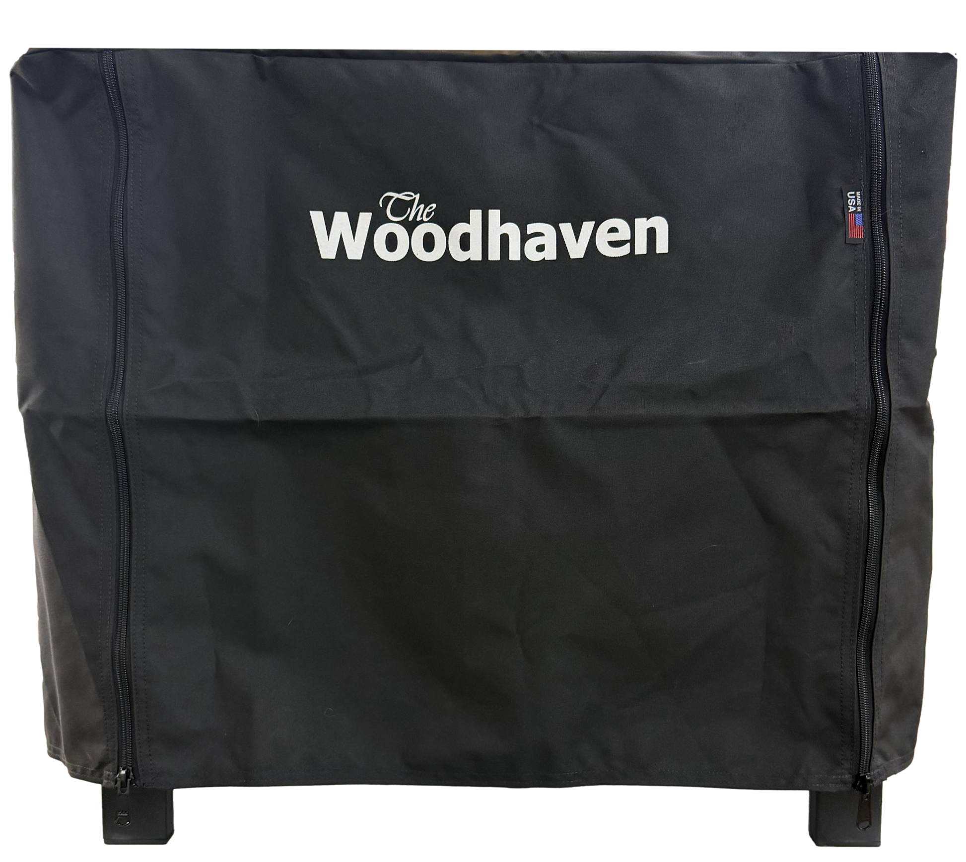 Black cover with 'The Woodhaven' logo on a white background with zipper closure.