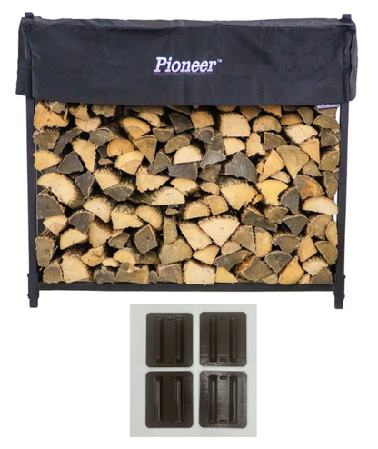 Pioneer Steel Firewood Rack with Waterproof Cover 4 ft and 8 ft