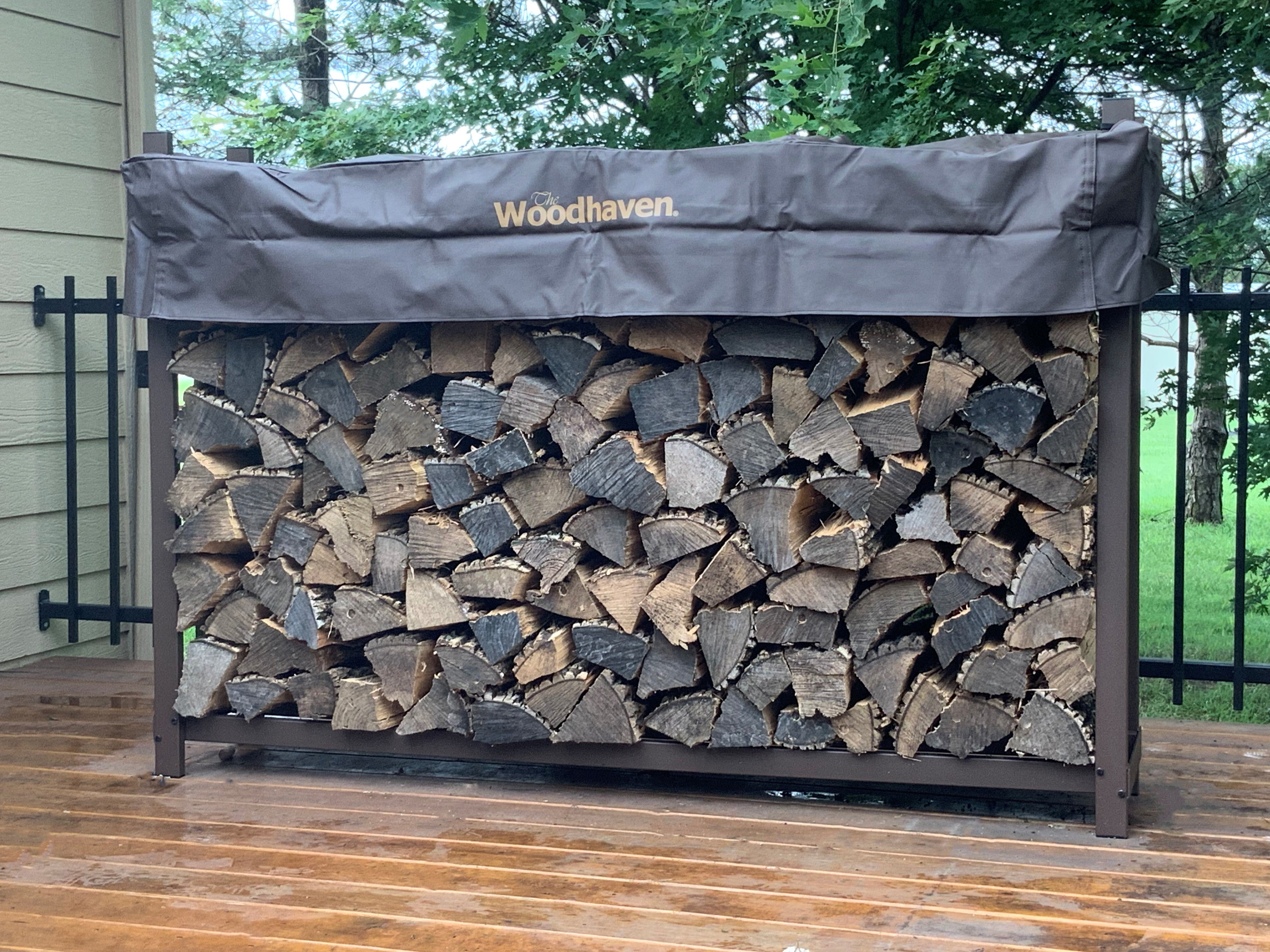 Firewood rack best sale and cover outdoor