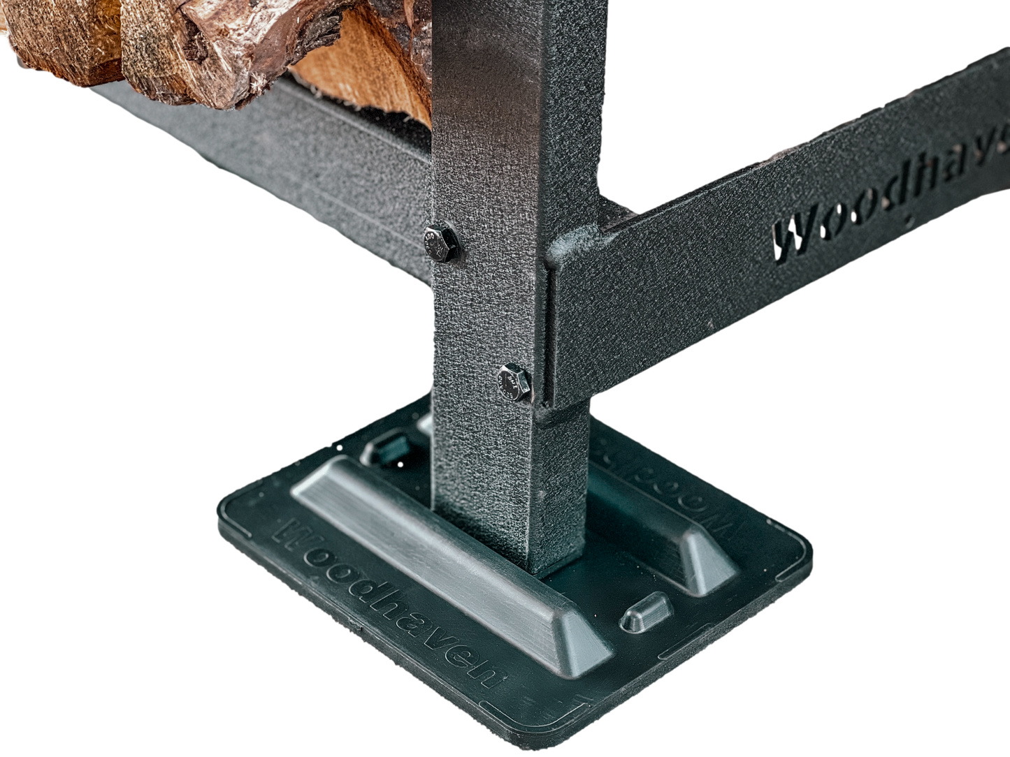 The Woodhaven 5ft Crescent Firewood Rack and Cover