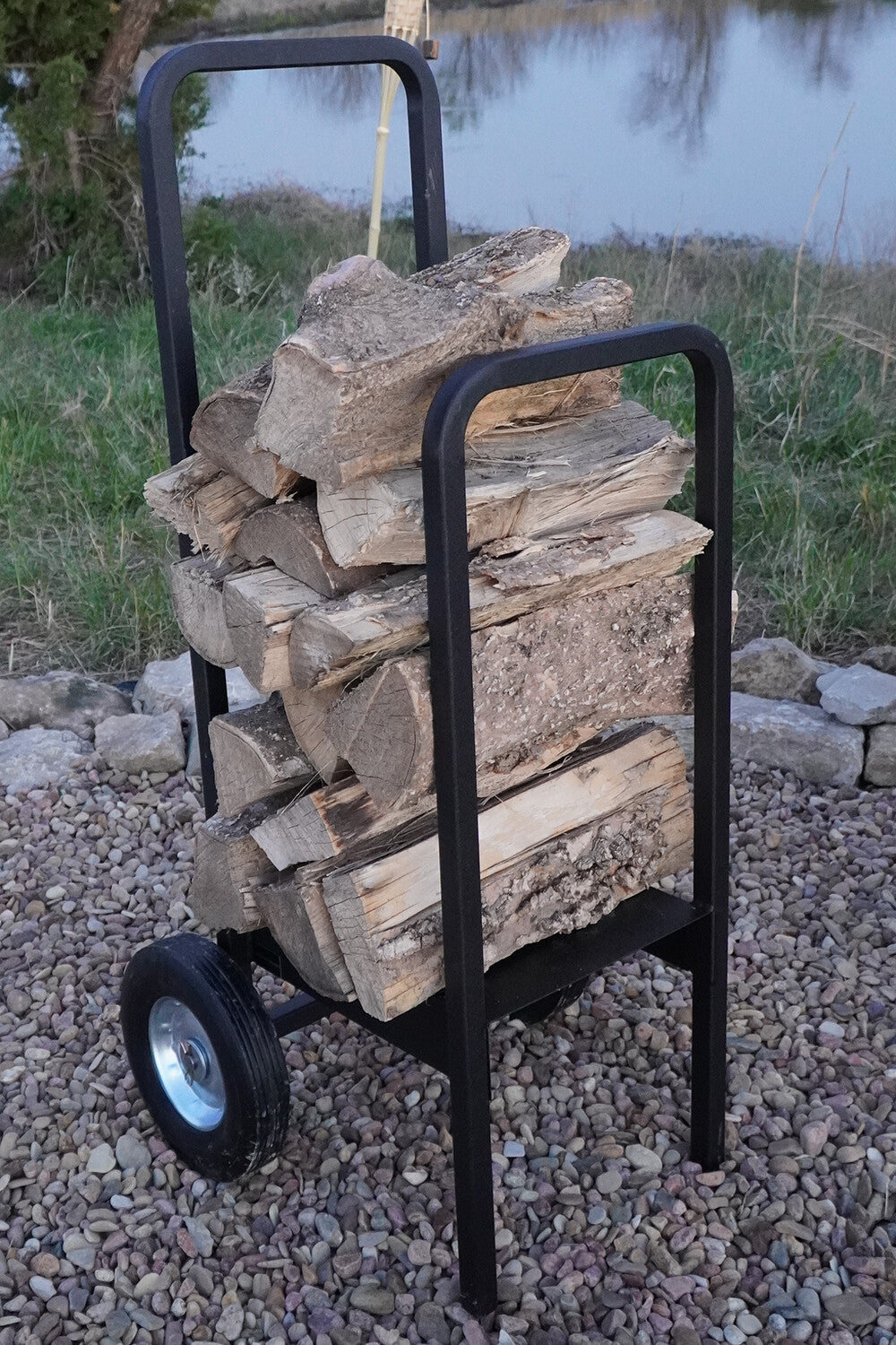 Firewood cart best sale with wheels