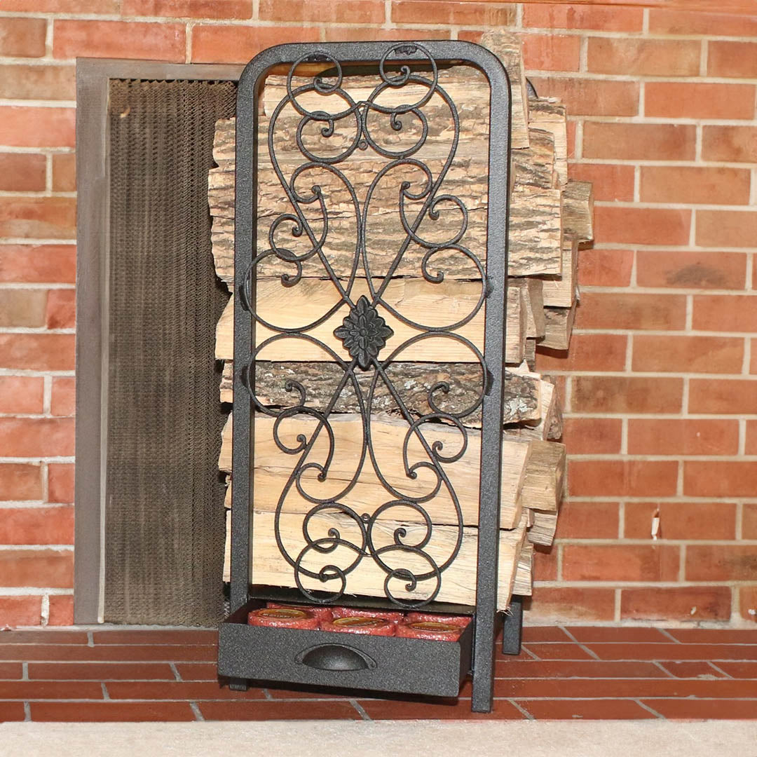 The Woodhaven Daniel Decorative Fireside Rack