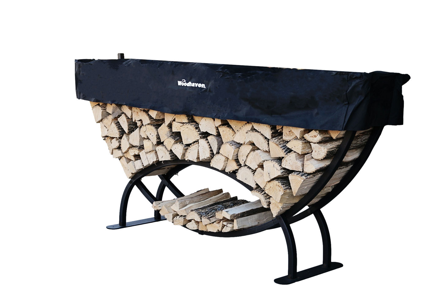The Woodhaven 8' Large Crescent Firewood Rack