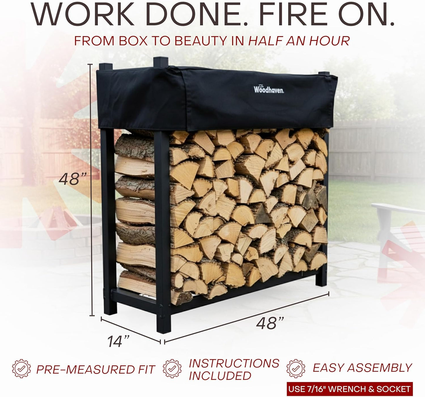 The Woodhaven 4ft Firewood Rack