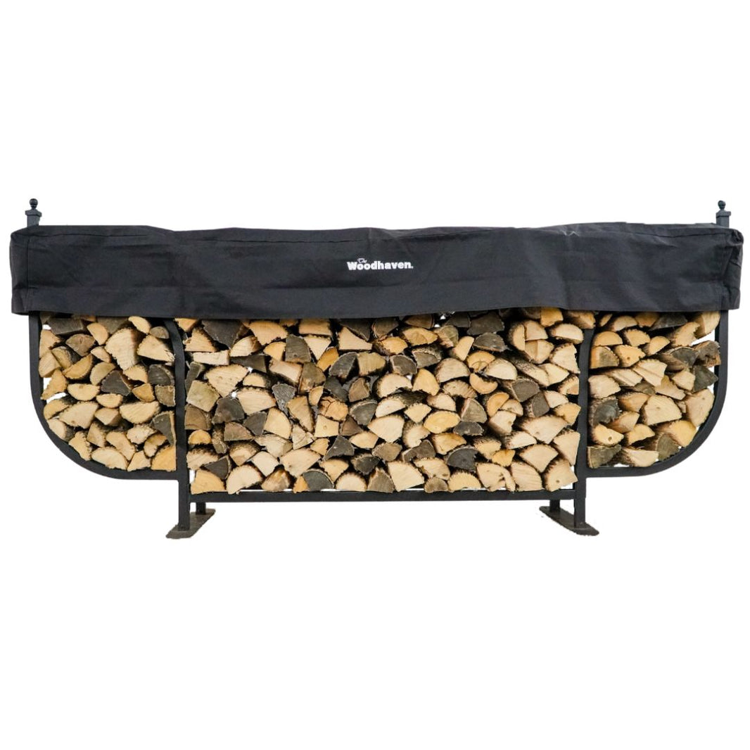 Woodhaven USA Made Steel Firewood Racks With Covers And Accessories