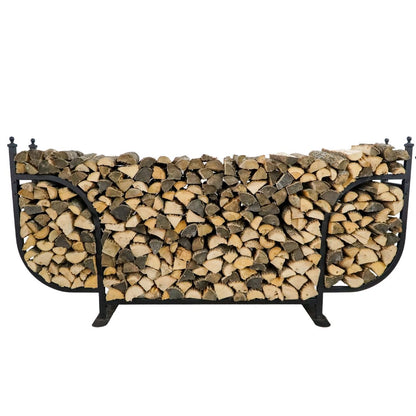 Woodhaven Luxury Outdoor Steel Firewood Storage Rack. Back Yard Rack For Organizing Wood And Logs.