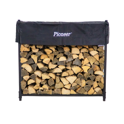 Pioneer Steel Firewood Rack with Waterproof Cover 4 ft and 8 ft