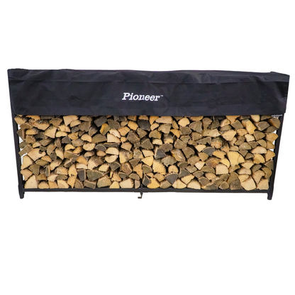 Pioneer Steel Firewood Rack with Waterproof Cover 4 ft and 8 ft