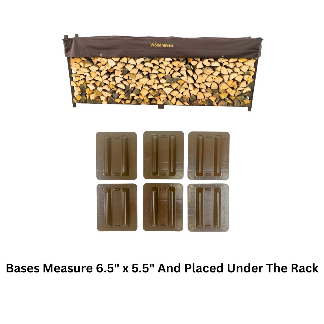 The Woodhaven 10 Foot Outdoor Steel Firewood Rack With Cover - US Made