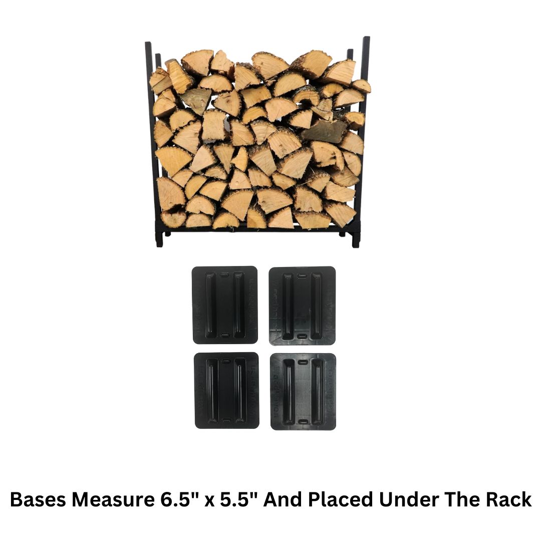 The Woodhaven 3ft Metal Indoor Outdoor Firewood Rack With Cover